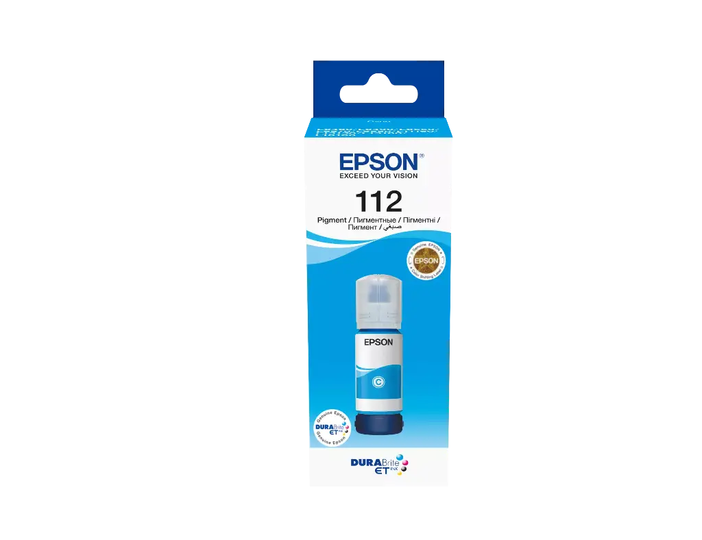 EPSON 112 EcoTank Pigment Cyan ink bottle