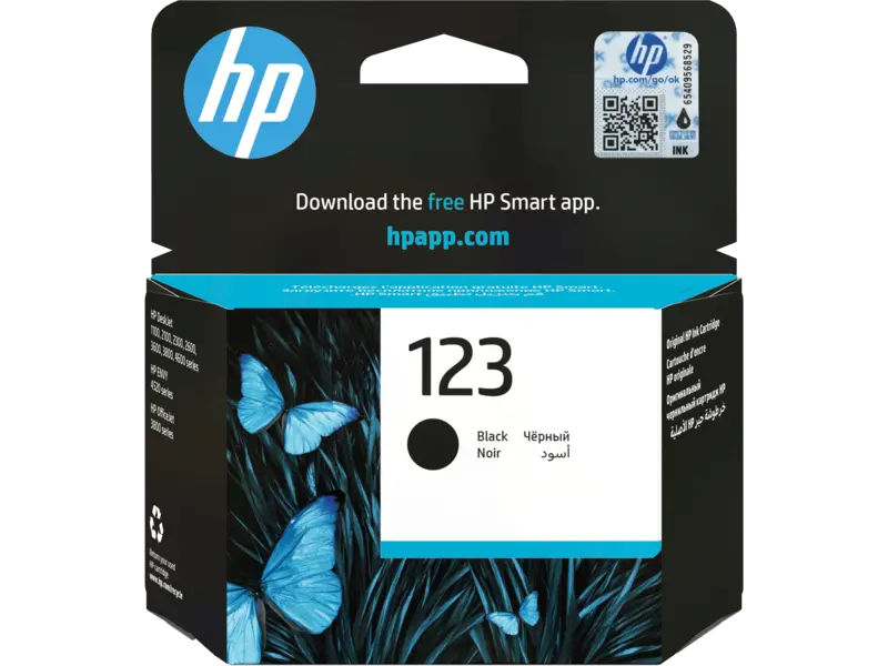 HP 123 Black Original Ink Cartridge (F6V17AE)