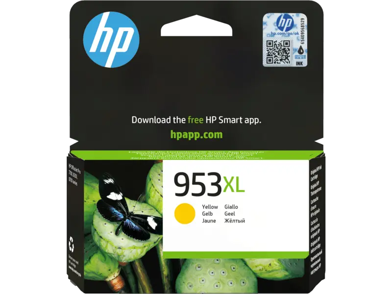 HP 953XL High Yield Yellow Original Ink Cartridge (F6U18AE)